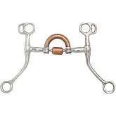 AJ Tack Tom Thumb Copper Port Correctional Bit, 6.75 Shank | 5 inch copper port correction, 2 inch port, copper roller, 6.75 inch stainless cheeks