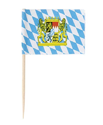 image for Juvale Oktoberfest Cocktail Picks - 200-Pack Disposable Bavarian Flag 