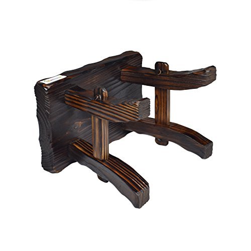 Geboor Wood Foot Stool Waterproof Anti Corrupt Carbonized Material Free Assembly Dark Brown
