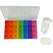 Small 7 Day Weekly Pill Organizer Travel Prescription Medication Box Plastic Case Morning Noon Afternoon Night Compartments
