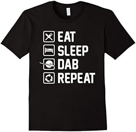Men's Eat Sleep Dab Repeat T Shirt for Dab Dance Fans Medium Black