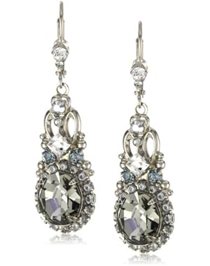 Double Loop Crystal Stardust Drop Earrings