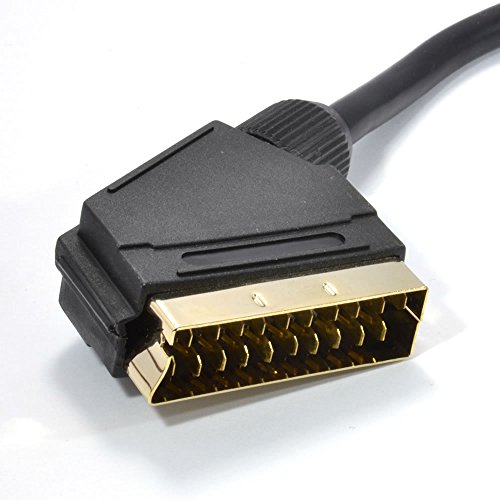 kenable Scart Cable 21 pins Connected Black Lead Gold Connectors 1.5m (~5 feet) - Thumbnail 2