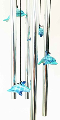 Three Dolphins Launching Above Water Resonant Relaxing Wind Chime Garden Patio