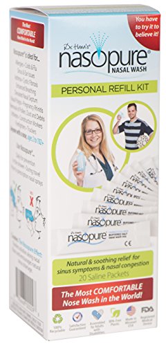 Nasopure Natural Nasal Wash and Sinus Wash Refill Kit 20 Buffered Neti Pot Salt Packets