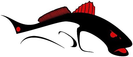 Skiff Life Bull Redfish Car Decal Stickers in Black &amp; Red Colors