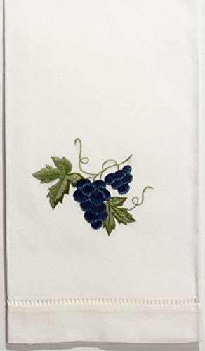 Henry Handwork Grapes Blue Hand Towel, Set of 2