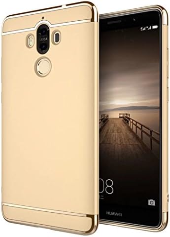 Huawei Mate 9 Case,ilovecase 3 In 1 Ultra Thin and Slim Hard Case Coated Non Slip Matte Surface with Electroplate Frame for Huawei Mate 9-Gold