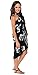 1 World Sarongs Womens Hibiscus Flower Cover-Up Sarong in Black/White