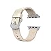 Wearlizer Genuine Leather Watch Band Replacement Strap w/ Metal Clasp for Apple Watch All Models 38mm Classic Buckle Beige