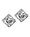 No Piercing Magnetic Stud Earrings Men Square CZ Princess Cut Silver 4mm