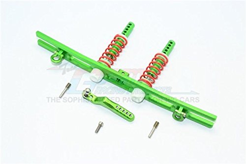 Traxxas TRX-4 Trail Defender Crawler Upgrade Parts Aluminum Rear Bumper Absorber + D-Rings + Tow Hook - 1 Set Green