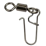 YOGAYET Fishing Ball Bearing Barrel Swivel with Duo-lock Snaps Stainless Steel Solid Rings Fishing Line to Hook Clip Connector (Pack of 20)