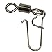YOGAYET Fishing Ball Bearing Barrel Swivel with Duo-lock Snaps Stainless Steel Solid Rings Fishing Line to Hook Clip Connector (Pack of 20)