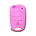 MOKIE Silicone 3 Button Remote Flip Key Case Fob Cover for KIA Sportage Optima Rio Soul Pink