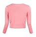 Urban CoCo Women's Cropped Cardigan V-Neck Button Down Knitted Sweater 3/4 Sleeve (XL, Pink)