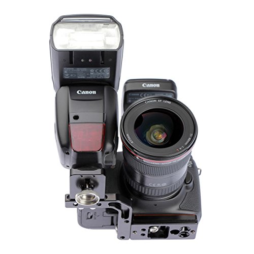 BP1 Paparazzi Mini Flash Bracket for all DSLRs and Mirrorless cameras Arca-Swiss type Plate Mount Modular design can be modified for left or right side of the camera (Canon, Nikon, Sony, Pentax etc.)