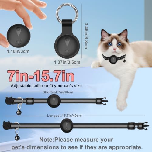 Cat GPS Tracker No Subscription Required Cat Collar Tracker Supports Android & iOS Dog Tracker with No Monthly Fees Activity History GPS Dog Tracker Real-time Location Tracking-Matte Black