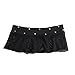 SeClovers Women Charming Mesh Lingerie Halter Top and Mini Skirt with Pant Set Black,M