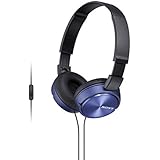 Sony Foldable Headphones with Smartphone Mic and Control - Metallic Blue