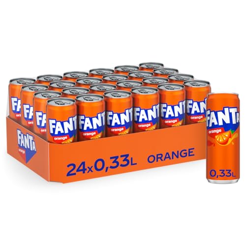 Fanta Orange - fruchtig-spritzige Limonade mit klassischem Orangengeschmack - erfrischendes Softgetränk in Einweg Dosen (24 x 330 ml) thumbnail 1