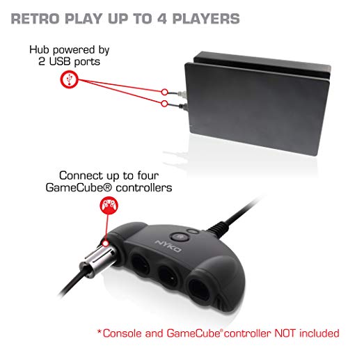 image for Nyko Retro Controller Hub Plus - 4 Port GameCube Controller Adapter wi