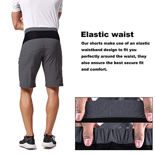 Hiauspor MTB-Cycling-Hiking-Bike-Shorts Black/Grey - Thumbnail 3