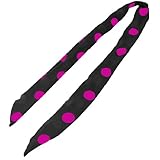 Fuchsia Dots Printed Bendable Hair Scarf Wire Headband Black for Women