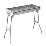 Outsunny 35" Stainless Steel Portable Folding Charcoal BBQ Grill
