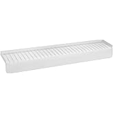 Snuggery 30"x4" Silicone Sink Edge Protector - Splash Guard with Suction Cups & 5° Tilt, Cuttable Edge Guard for Kitchen Sink, Bathroom,Granite & Quartz Countertops(White)