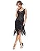 uniq sense xs-4xl Women's Roaring 20s V-Neck Gatsby Dresses- Vintage Inpired Sequin Beaded Flapper Dresses