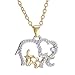 Cafurty New Chic Crystal Charm Mom & Baby Elephants Pendant Necklace Mother's Day Gift