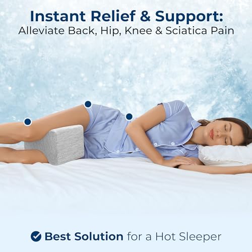 5 STARS UNITED Knee Pillow for Side Sleepers - Hip Pain Relief, Memory Foam Leg Cushion for Side Sleeping - Between Legs Pillow for Sciatica & Lower Back Pain, Arctic Gray