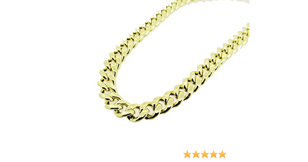 Mens 10K Hollow Gold Miami Cuban Chain 