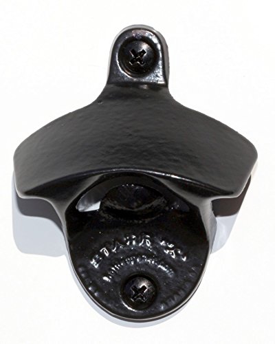 Starr-X USA Wall-Mount Bottle Opener, Black, Made from Cast Iron / Steel