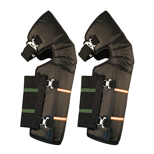 Goldfire Motorcycle Knee Pads Sleeve Wraps Winter Windproof Water resistan Thermal Fleece Lining Knee Brace Warmer Kneepad Adjustable Knee Shin Protective Guards for Outdoor (Knee & Shin)