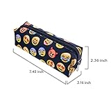 Cute little Zipper Emoji Pencil Case Pouch Multifunction for Travel/School Art/cosmetic Bag (emoji blck)