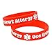 2 Pack Kids Friendly Food Peanut Allergy Awareness Medical Alert Bracelet for Children Silicone Emergency Wristband,15cm,with Aid Bag