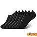 Men's 6 Pairs Black Ankle Socks Thin Lightweight Cotton Breathable Low Cut Knit No Show Socks Size 6-11(Bulk Packaging)