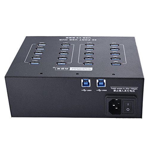 UHPPOTE Sipolar A-213 Industrial Grade USB 3.0 Hub 20 Port High Speed Data Transfer