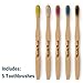 Natural Bamboo Toothbrushes (5pk) - Zero Waist Oral Care - Wooden Toothbrush - Organic, Vegan, Eco-Friendly and Biodegradable (Regular)