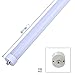 8ft Led Light Bulbs 45W, Replacement 100W Fluorescent Lamp Shop Lights, 8FT Single Pin FA8 Base Dual-Ended Power Cold White 6000K 4500LM, Frosted Cover, AC 85-265V 4 Pack