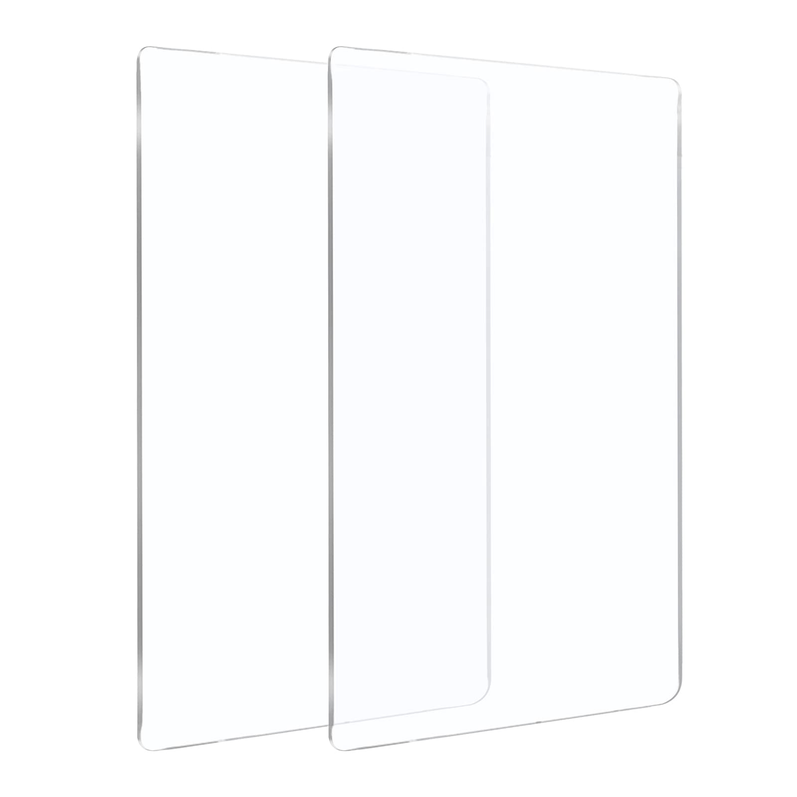 BENECREAT 2pcs 19.5x15cm Acrylic Cutting Pads Cutting Die Mats Rectangle Clear Die Cutting Plates for Die Cutting Work, 3mm Thick