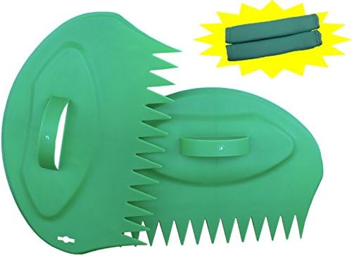 Kasian House Large Leaf Scoops | FREE Removable Handle Sleeves for Added Comfort | Pair of Scoops | Rake with Hands | Grab Leaves and Mulch | Green