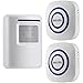 WJLING Motion Sensor Alarm, Wireless Driveway Alert, Home Security System Alarm with 1 Sensor and 2 Receiver -38 Chime Tunes - LED Indicators