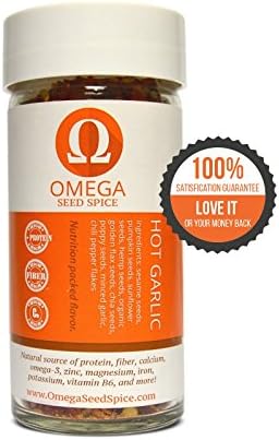 3 Pack - Omega Seed Spice™ Seed-based Superfood Hot Garlic Seasoning - Nutrition-packed Flavor - High In Protein, Fiber, Essential Vitamins, Minerals &amp; Amino Acids