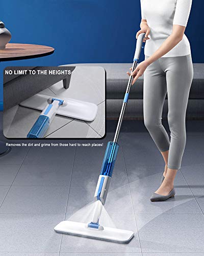 AYOTEE Microfiber Spray Mop for Floor Cleaning, Hardwood Floor Mop with 30Pcs Floor Cleaning Slices,3 Mop Pads,1 Refillable Spray Bottle, Flat Mop for Hardwood, Tile, Laminate, Ceramics