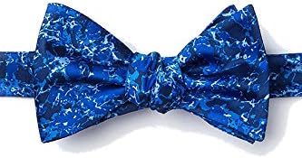 Men's 100% Silk Blue Syphilis Medical Doctor Self Tie Butterfly Bow Tie