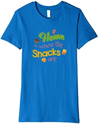 Womens Home Is Where The Snacks Are Comfy Foodie Homebody T-Shirt Small Royal Blue