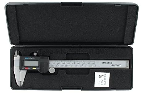Digitaler Messschieber Edelstahl Schieblehre LCD Anzeige 150mm Silber 6 Zoll Elektronisch Digital Innenmaß Außenmaß Tiefenmaß